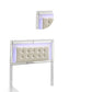 Modern Wooden Full Size Headboard with LED and Glass Trim White By Casagear Home BM220460