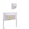 Modern Wooden Full Size Headboard with LED and Glass Trim White By Casagear Home BM220460