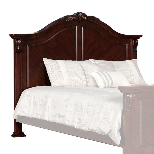 Transitional Wooden Queen Size Headboard with Camelback Design, Brown By Casagear Home