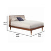 California King Platform Bed with Slat Back Rattan Headboard Brown By Casagear Home BM220490