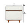 3 Drawer Wood Chest with Round Pulls and Angled Legs Small,White and Brown By Casagear Home BM220498