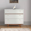 3 Drawer Wood Chest with Round Pulls and Angled Legs Small,White and Brown By Casagear Home BM220498