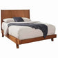 Full Platform Bed with Angled Block Legs and Grain Details, Brown By Casagear Home