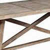 Cottage Style Wooden Dining Table with Removable Leaf Weathered Brown By Casagear Home BM220509