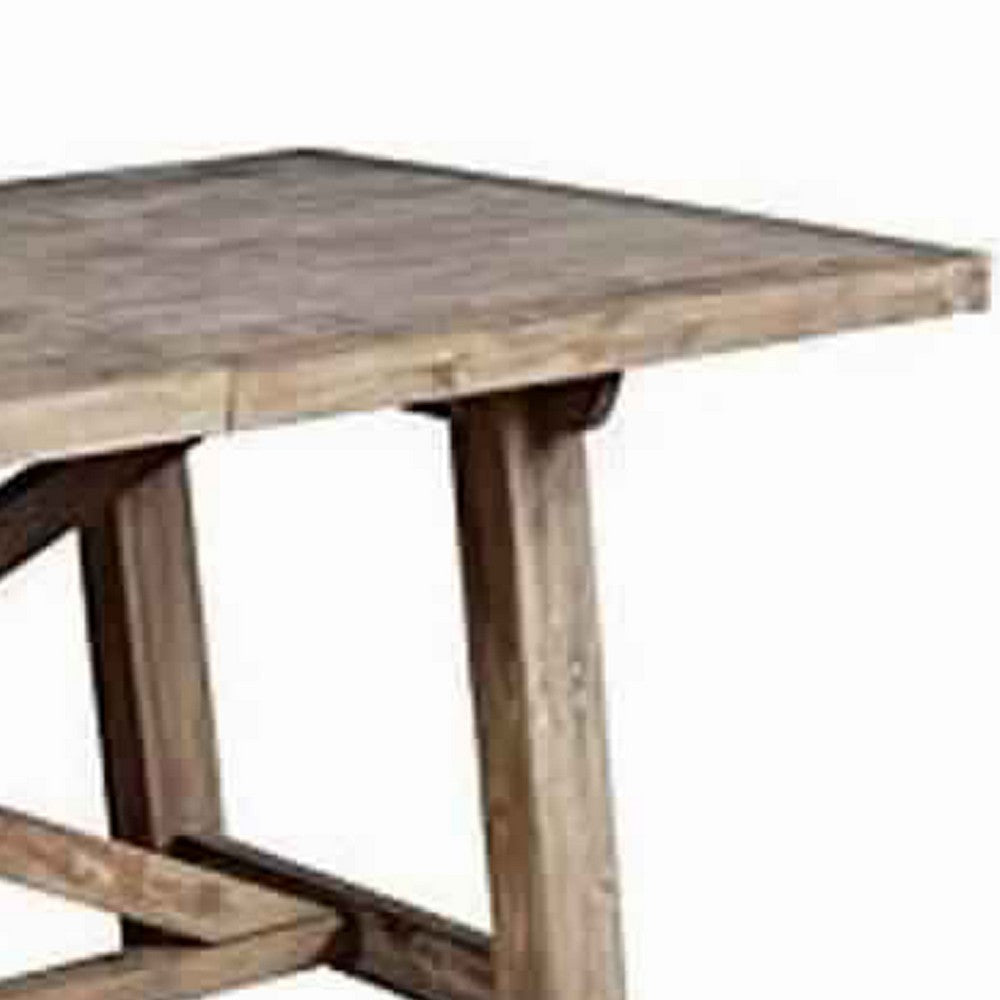 Cottage Style Wooden Dining Table with Removable Leaf Weathered Brown By Casagear Home BM220509