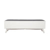 59’ Fabric Upholstered Bedroom Bench with 2 Storage Drawers White By Casagear Home BM220519