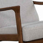 Fabric Padded Mid Century Wooden Lounge Chair Gray & Brown By Casagear Home BM220535