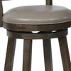 Curved Back Swivel Pub stool with Leatherette Seat,Set of 2 Gray and Brown By Casagear Home BM220560