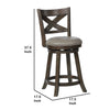 Curved Back Swivel Pub stool with Leatherette Seat,Set of 2 Gray and Brown By Casagear Home BM220560