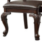 Crowned Top Wooden Side Chair with Leatherette Seating Set of 2 Dark Brown By Casagear Home BM220567