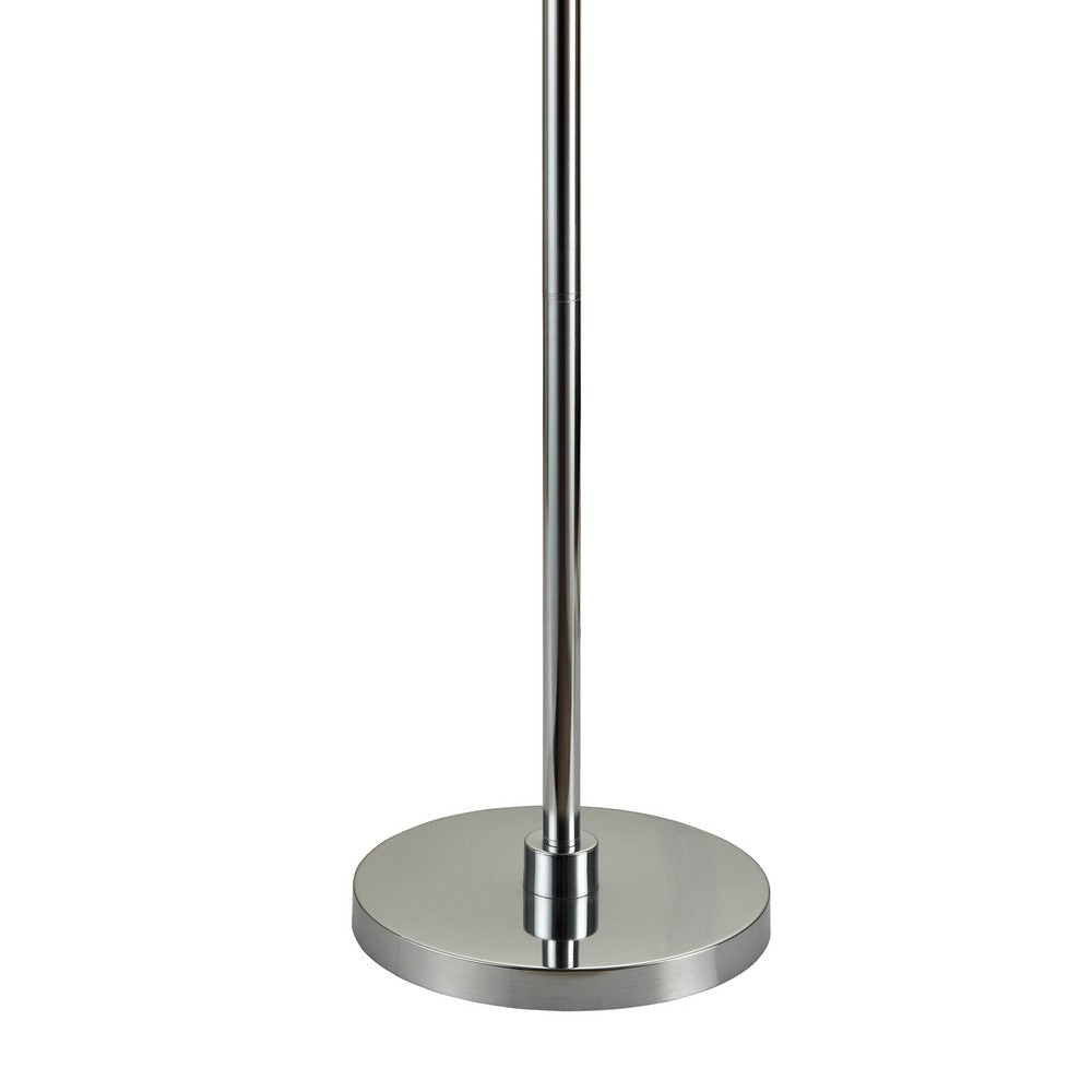 Round Fabric Wrapped Floor Lamp with Crystal Inlay Gray and Silver By Casagear Home BM220568