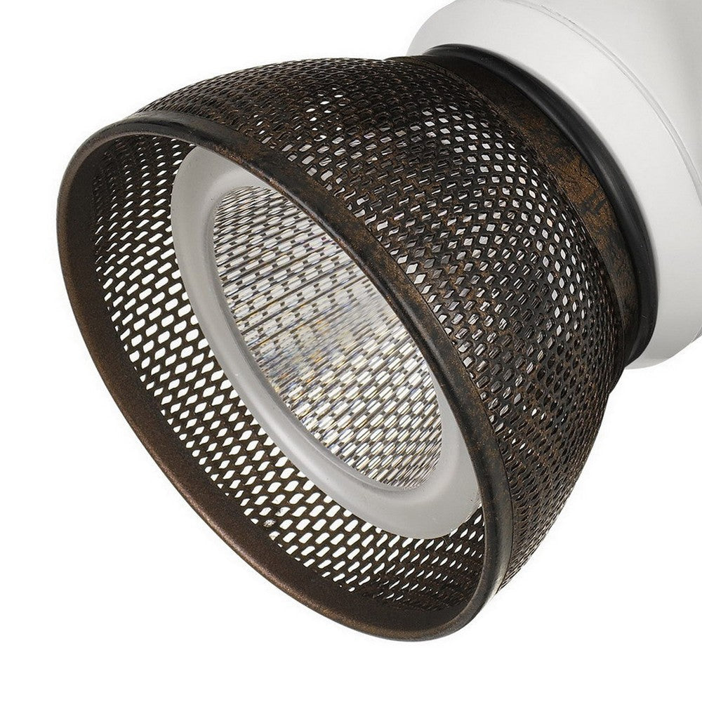 10W Integrated LED Metal Track Fixture with Mesh Head White and Bronze By Casagear Home BM220637