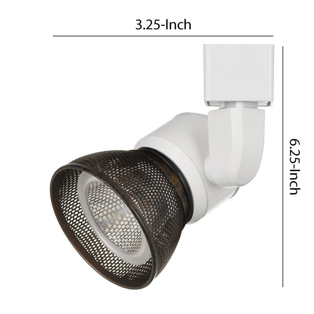 10W Integrated LED Metal Track Fixture with Mesh Head White and Bronze By Casagear Home BM220637