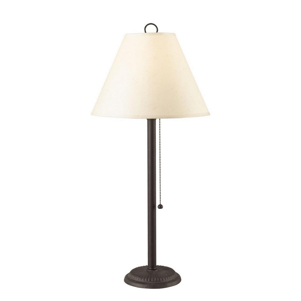 Paper Shade Metal Table Lamp with Pull Chain Switch,Set of 4,White and Black By Casagear Home