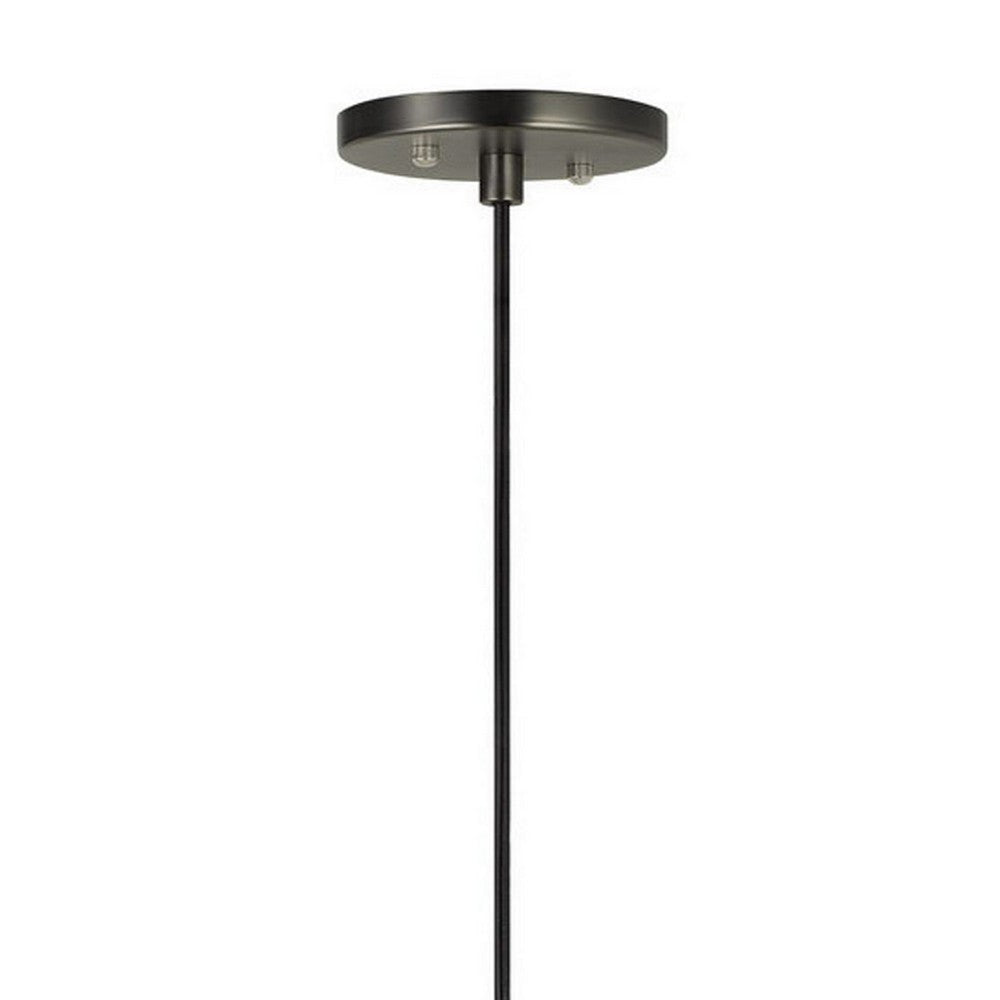 Hexagonal Metal Frame Single LED Light Pendant with Glass Diffuser Black By Casagear Home BM220652