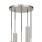 Hexagonal Metal Frame 5 LED Light Pendant with Glass Diffuser Gray By Casagear Home BM220655