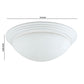 Dome Shaped Glass Ceiling Lamp with Hardwired Switch White and Clear By Casagear Home BM220713