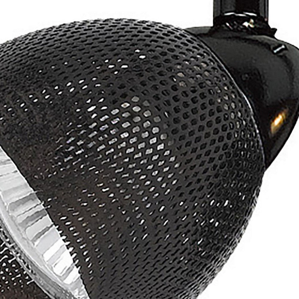 Round Metal Mesh Shade Track Light Head and Frame Black By Casagear Home BM220745