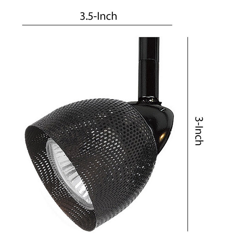 Round Metal Mesh Shade Track Light Head and Frame Black By Casagear Home BM220745