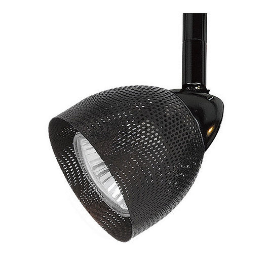 Round Metal Mesh Shade Track Light Head and Frame, Black By Casagear Home