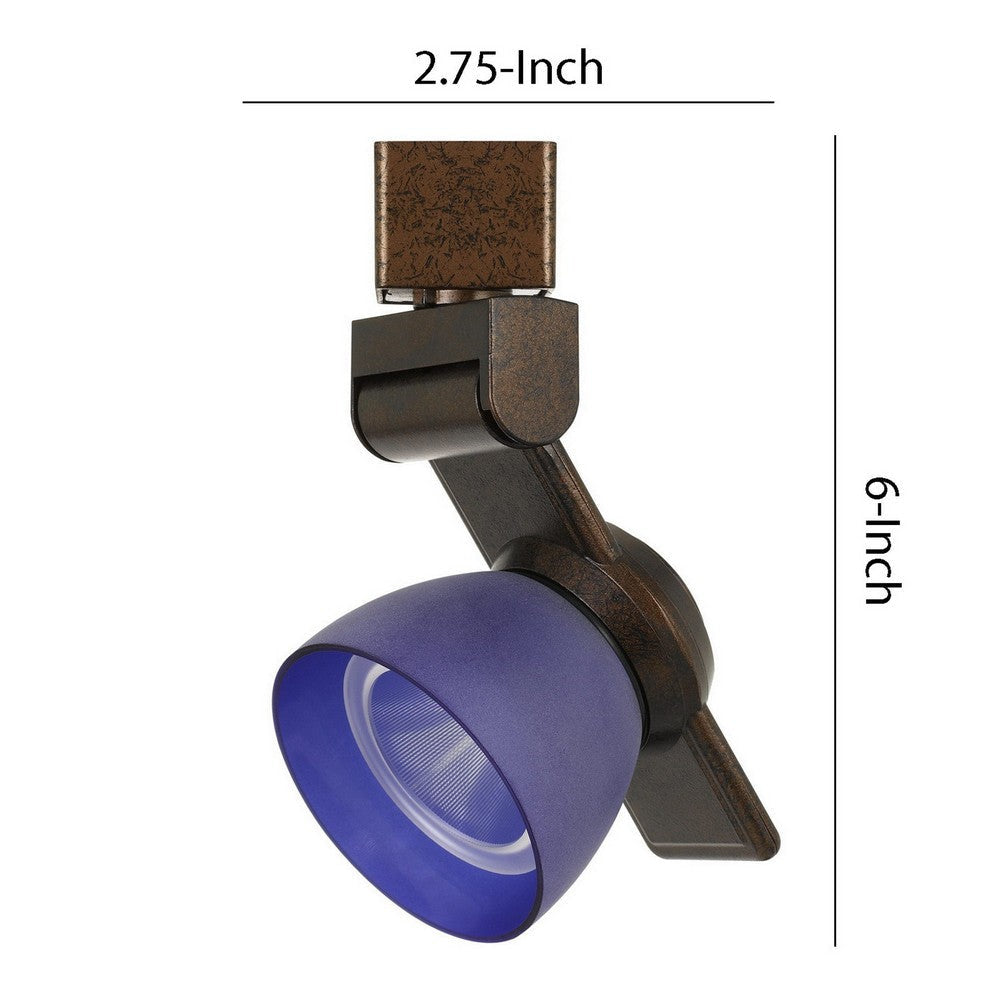 12W Integrated Metal and Polycarbonate LED Track Fixture Bronze and Blue By Casagear Home BM220796