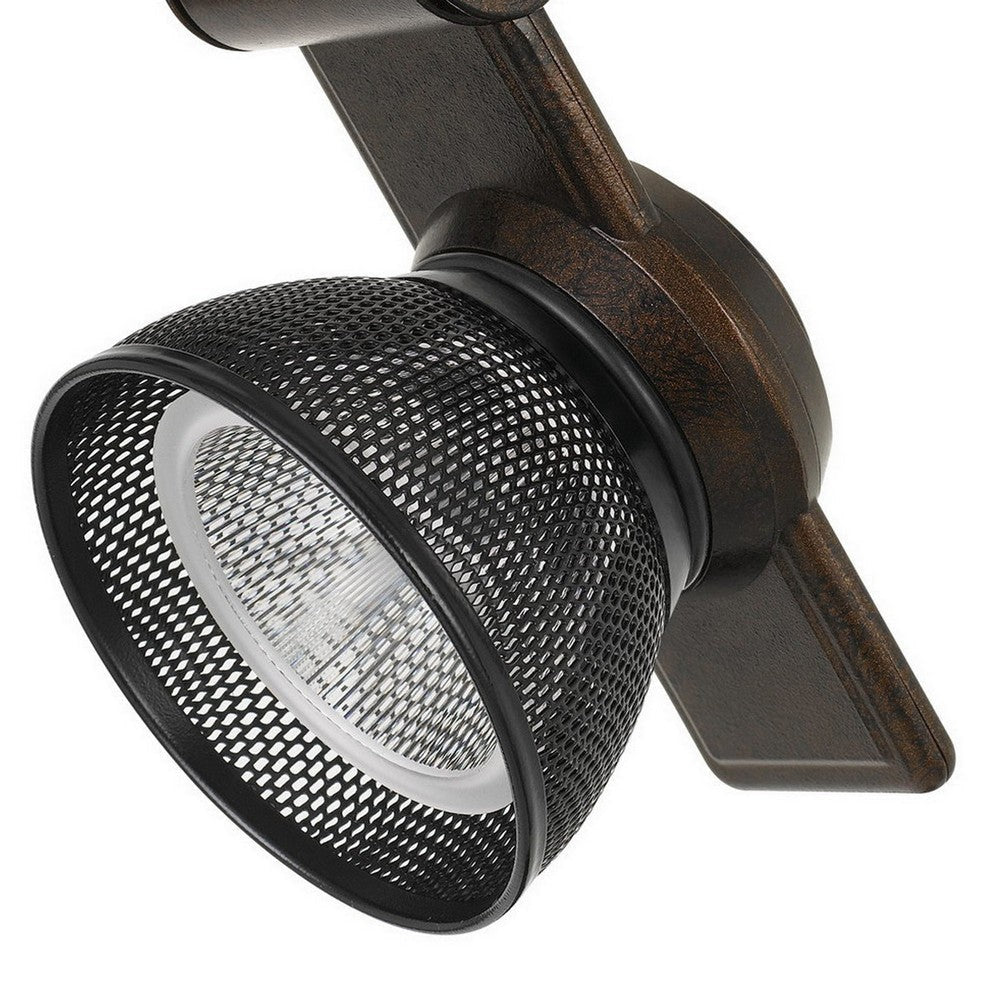 12W Integrated LED Metal Track Fixture with Mesh Head Bronze and Black By Casagear Home BM220802