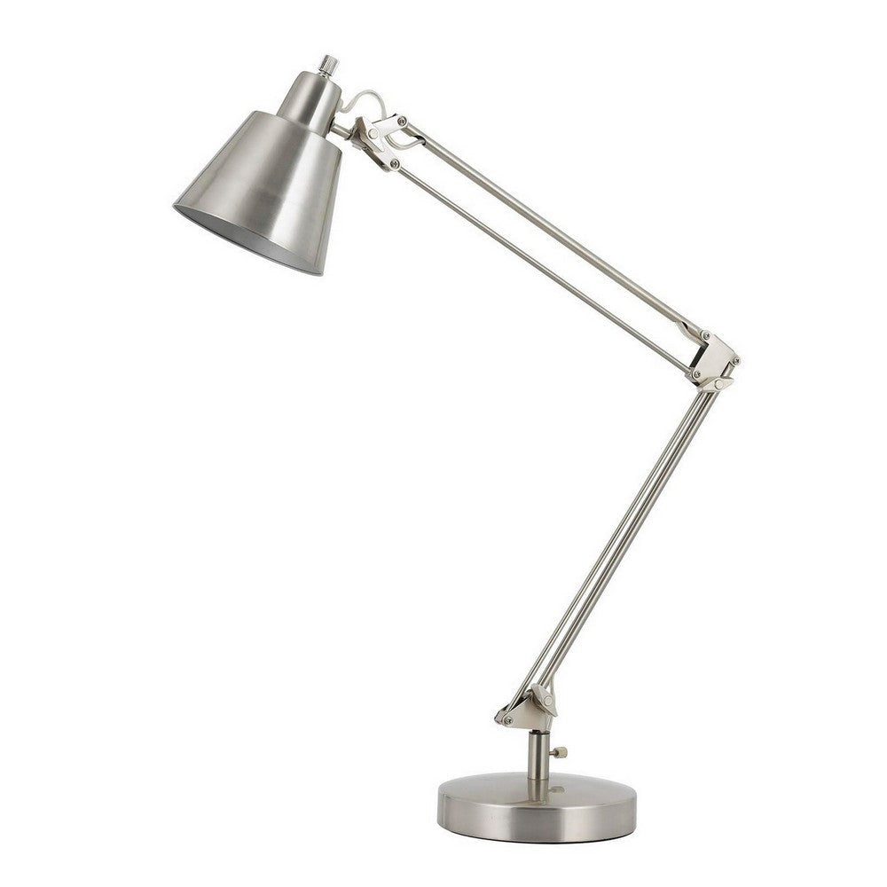 60W Metal Task Lamp with Adjustable Arms and Swivel Head Set of 2 Silver By Casagear Home BM220818