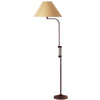 3 Way Metal Floor Lamp with and Adjustable Height Mechanism, Brown By Casagear Home