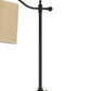 100 Watt Metal Down Bride Floor lamp with Fabric Tapered Drum Shade Black By Casagear Home BM220829