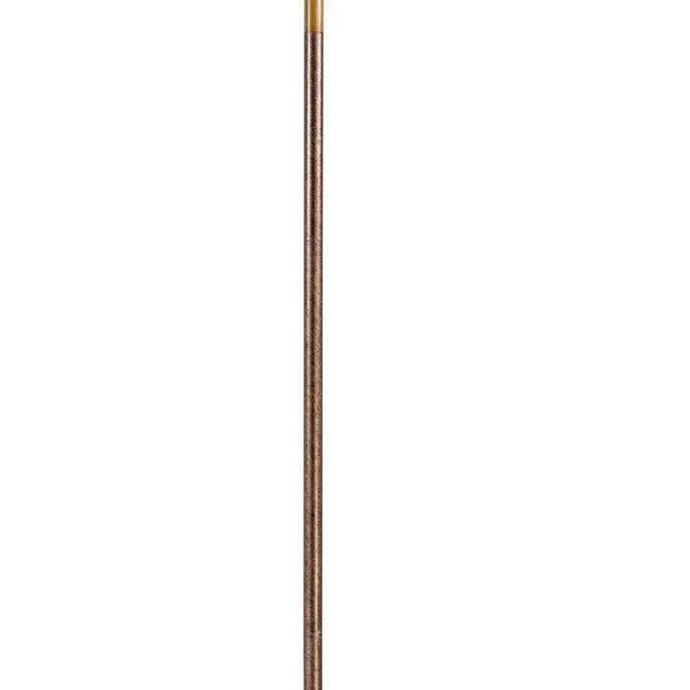 3 Way Torchiere Floor Lamp with Frosted Glass shade and Stable Base Bronze By Casagear Home BM220832