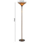 3 Way Torchiere Floor Lamp with Frosted Glass shade and Stable Base Bronze By Casagear Home BM220832