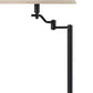 3 Way Metal Body Floor Lamp with Swing Arm and Conical Fabric Shade Black By Casagear Home BM220833