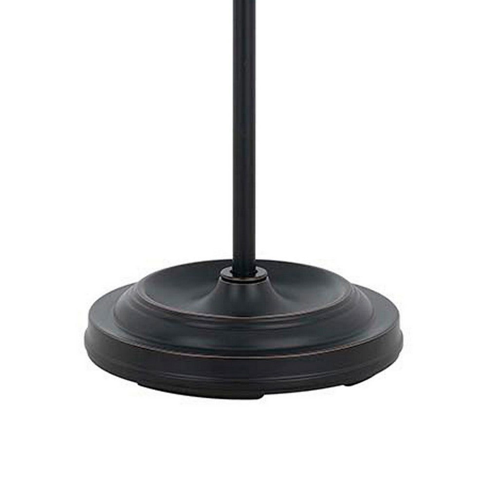 Adjustable Height Metal Pharmacy Lamp with Pull Chain Switch Black By Casagear Home BM220838