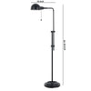 Adjustable Height Metal Pharmacy Lamp with Pull Chain Switch Black By Casagear Home BM220838