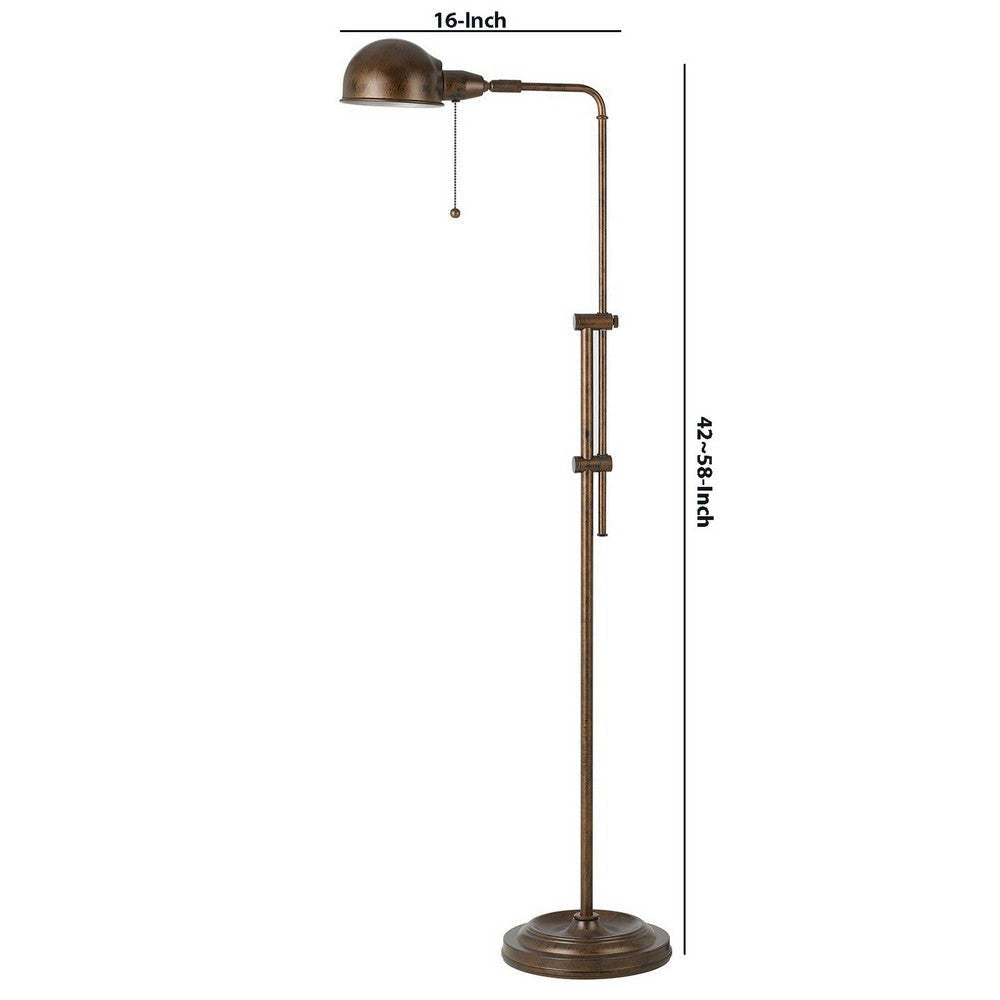 Adjustable Height Metal Pharmacy Lamp with Pull Chain Switch Bronze By Casagear Home BM220839