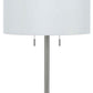 Metal Body Table Lamp with Fabric Drum Shade and Pull Chain Switch Silver By Casagear Home BM220848