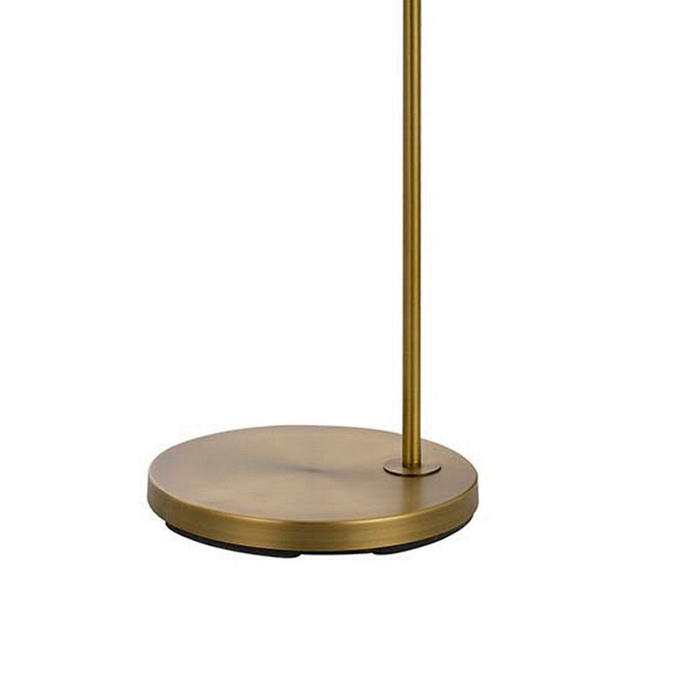 60 Watt Metal Floor Lamp with Gooseneck Shape and Stable Base Gold By Casagear Home BM220851