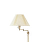 150 Watt Metal Floor Lamp with Swing Arm and Fabric Conical Shade Gold By Casagear Home BM220859