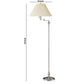 150 Watt Metal Floor Lamp with Swing Arm and Fabric Conical Shade Silver By Casagear Home BM220860