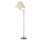 150 Watt Metal Floor Lamp with Swing Arm and Fabric Conical Shade, Silver By Casagear Home