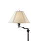 150 Watt Metal Floor Lamp with Swing Arm and Fabric Conical Shade Black By Casagear Home BM220861