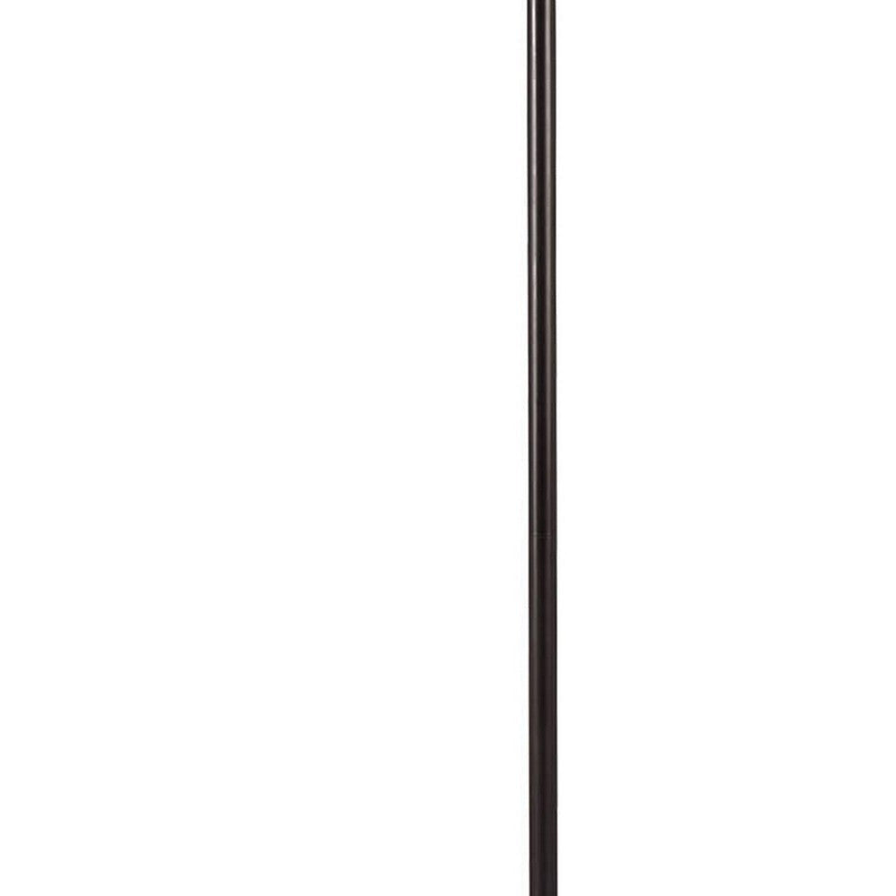 150 Watt Metal Floor Lamp with Swing Arm and Fabric Conical Shade Black By Casagear Home BM220861