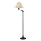 150 Watt Metal Floor Lamp with Swing Arm and Fabric Conical Shade, Black By Casagear Home