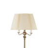 150 Watt 6 Way Metal Floor Lamp with Fabric Tapered Shade Gold By Casagear Home BM220863