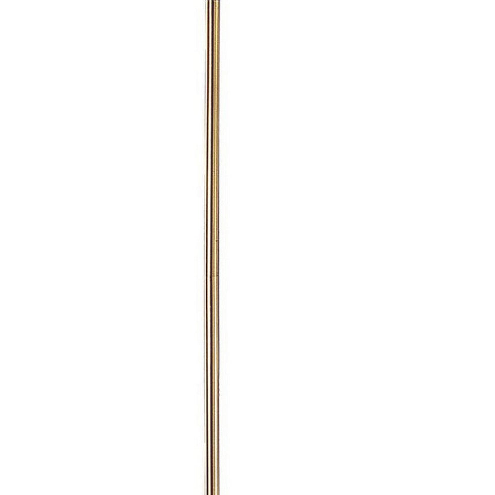 150 Watt 6 Way Metal Floor Lamp with Fabric Tapered Shade Gold By Casagear Home BM220863