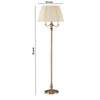 150 Watt 6 Way Metal Floor Lamp with Fabric Tapered Shade Gold By Casagear Home BM220863