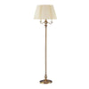 150 Watt 6 Way Metal Floor Lamp with Fabric Tapered Shade, Gold By Casagear Home