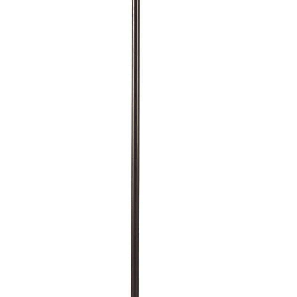 150 Watt 6 Way Metal Floor Lamp with Fabric Tapered Shade Bronze By Casagear Home BM220864