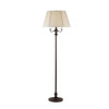 150 Watt 6 Way Metal Floor Lamp with Fabric Tapered Shade, Bronze By Casagear Home