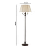 150 Watt 6 Way Metal Floor Lamp with Fabric Tapered Shade Bronze By Casagear Home BM220864